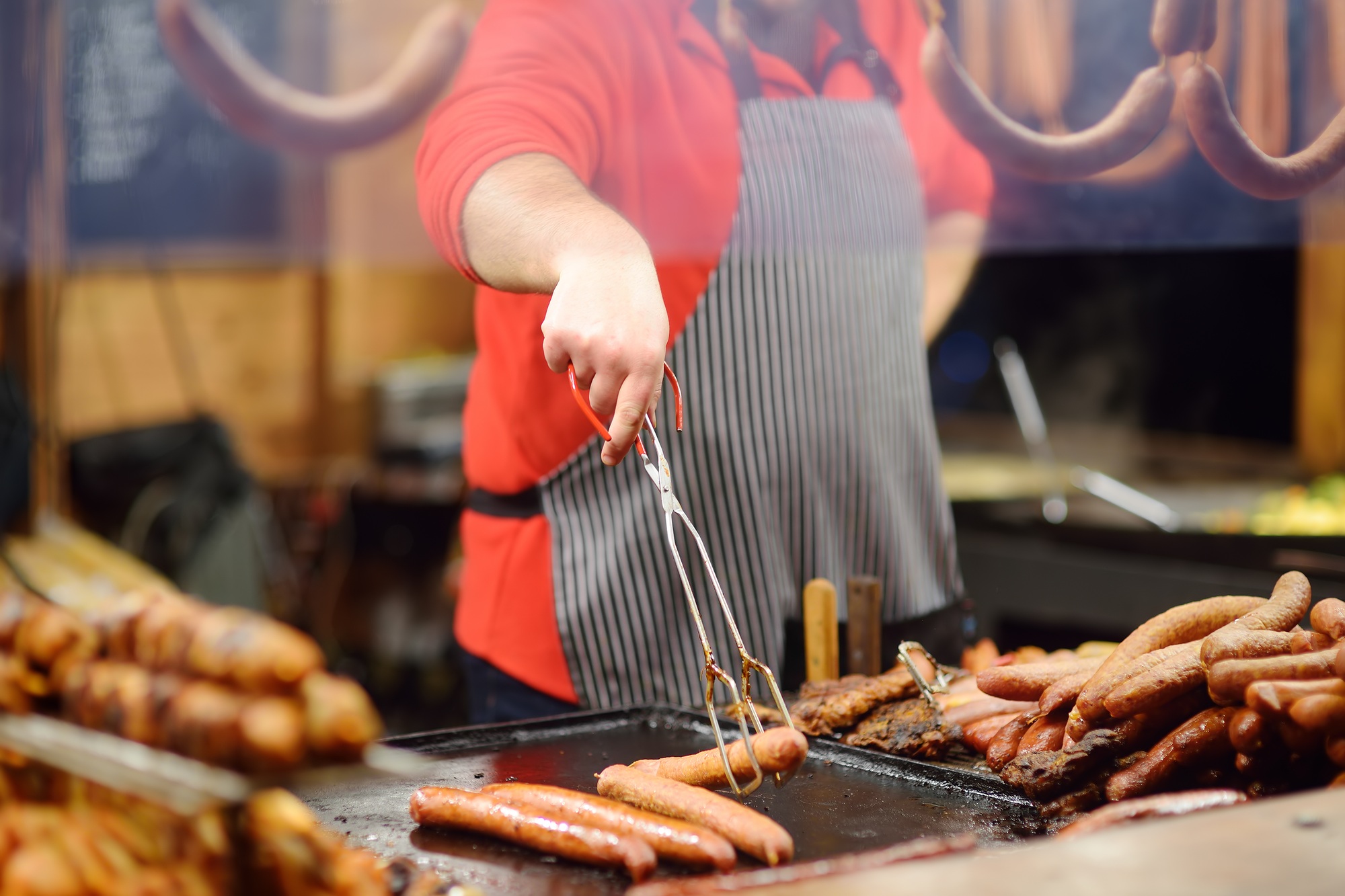 Hot food on Krakow Christmas market