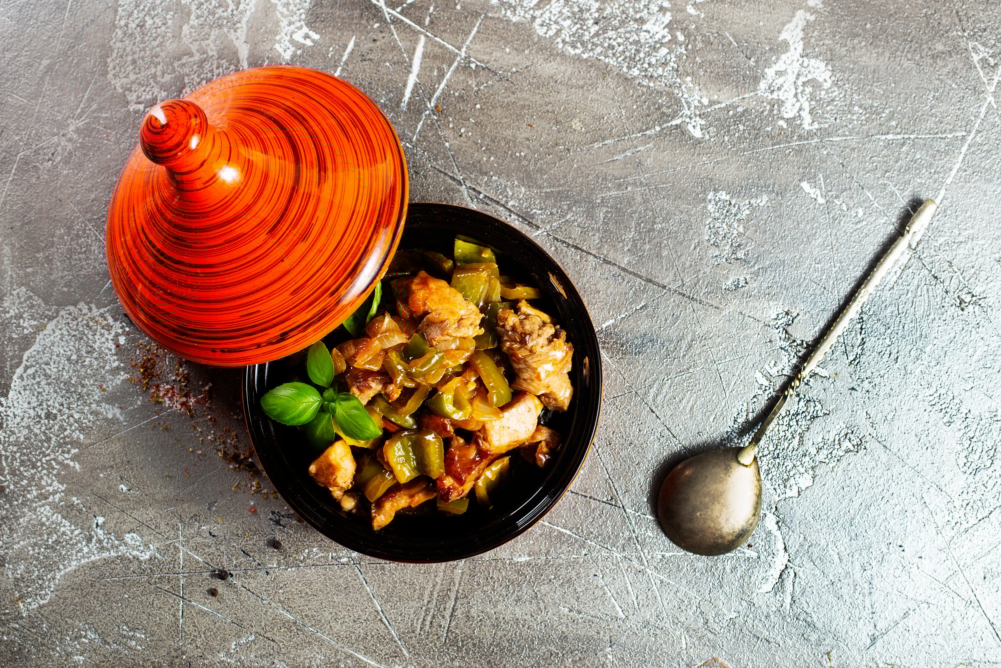 meat stew with vegetables in tajin