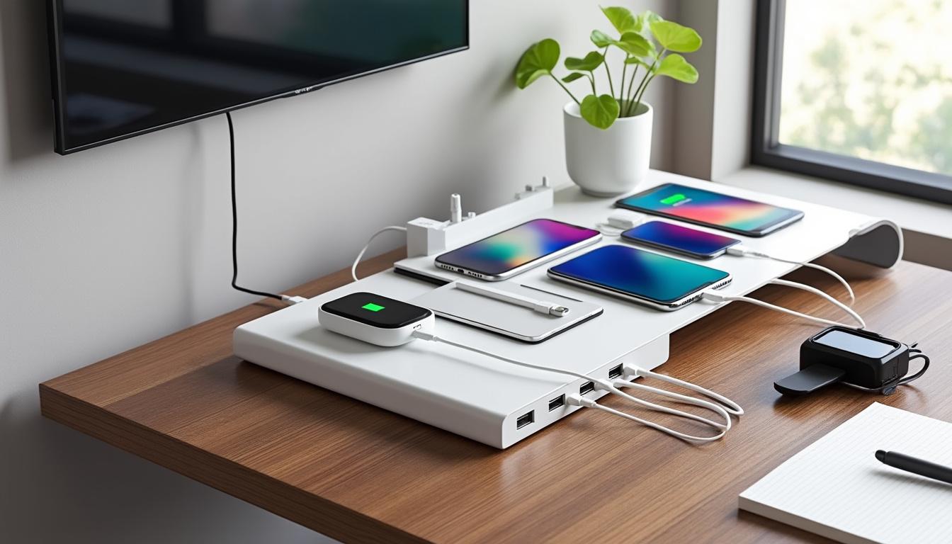 découvrez notre chargeur usb multi-voies, l'accessoire idéal pour rester connecté où que vous soyez. compact et polyvalent, il permet de recharger plusieurs appareils simultanément, garantissant que vos appareils restent opérationnels lors de vos déplacements. ne laissez pas la batterie de votre smartphone, tablette ou autre appareil vous ralentir, optez pour la praticité et l'efficacité!