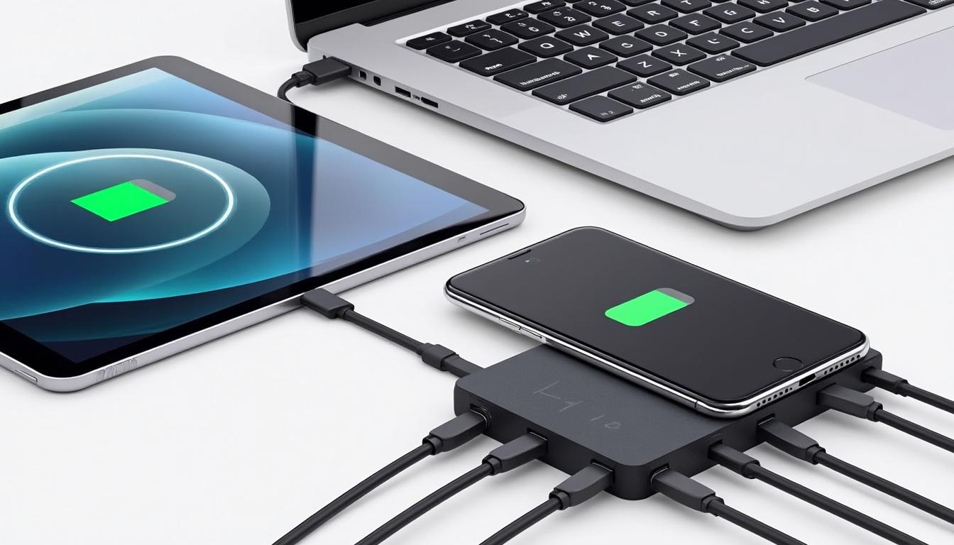 découvrez notre chargeur usb multi-voies, l'accessoire indispensable pour rester connecté en déplacement. pratique et compact, il permet de recharger plusieurs appareils simultanément, idéal pour les voyages et les sorties. ne soyez plus jamais à court de batterie !