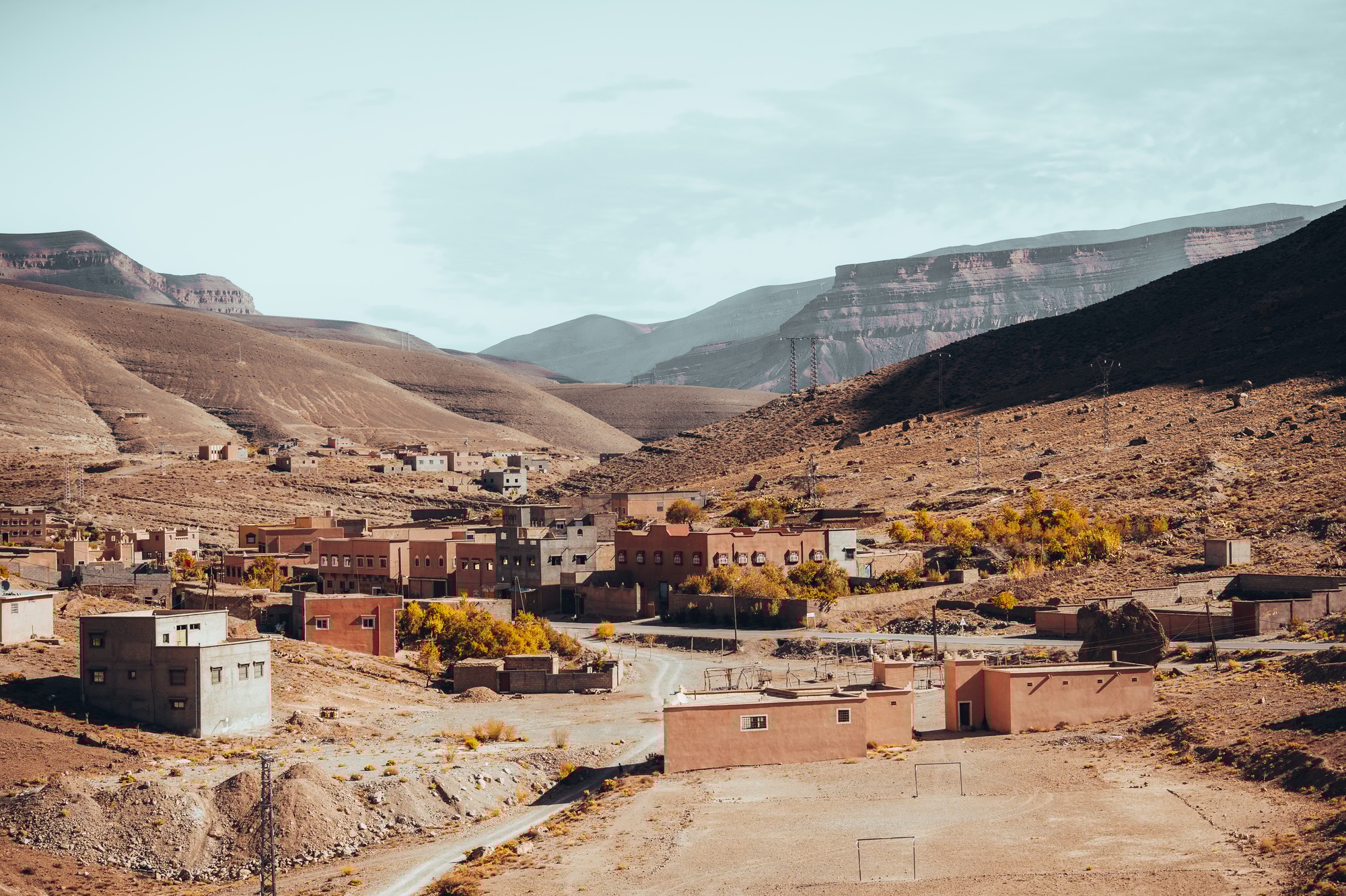 Nature, rocks, houses and mountains in Dades Gorge Morocco