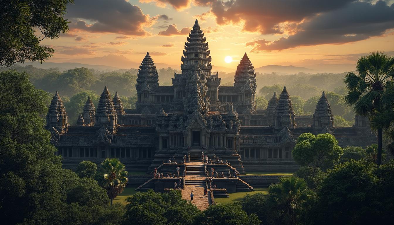 découvrez angkor, l’ancienne capitale de l’empire khmer, et explorez ses merveilles architecturales uniques, entre temples majestueux et histoire fascinante au cœur du cambodge.