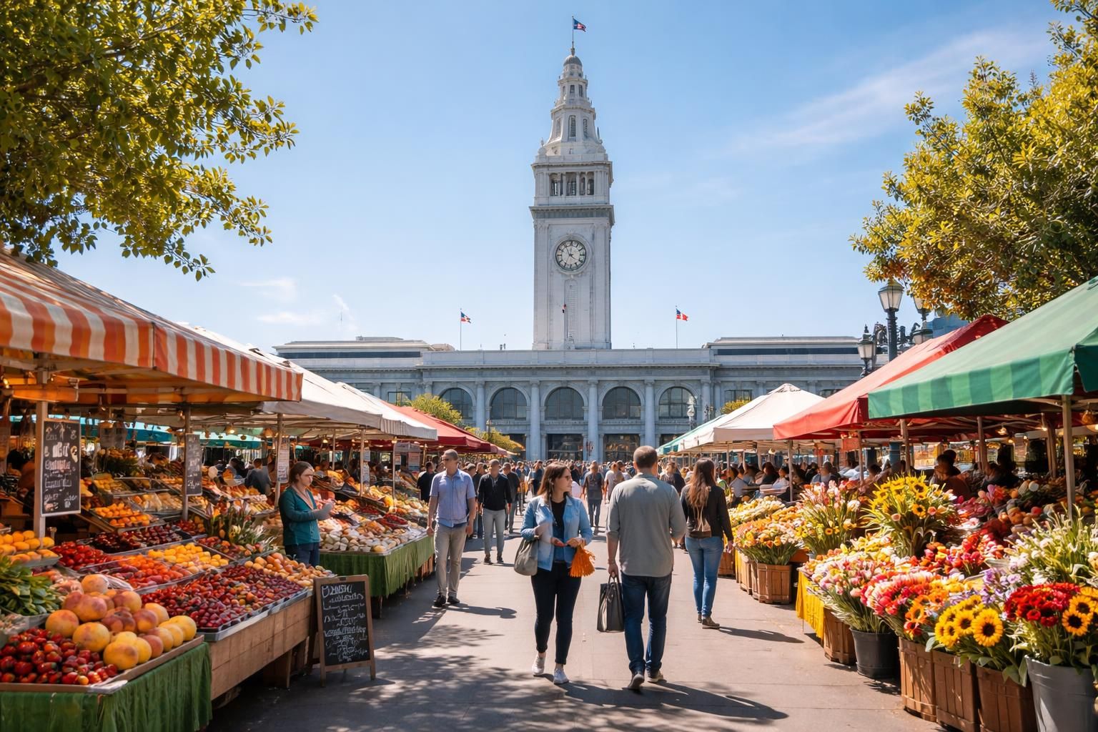 découvrez les boutiques uniques et les marchés animés de l'embarcadero ferry building, un lieu incontournable pour les amateurs de produits locaux et d'artisanat à san francisco.
