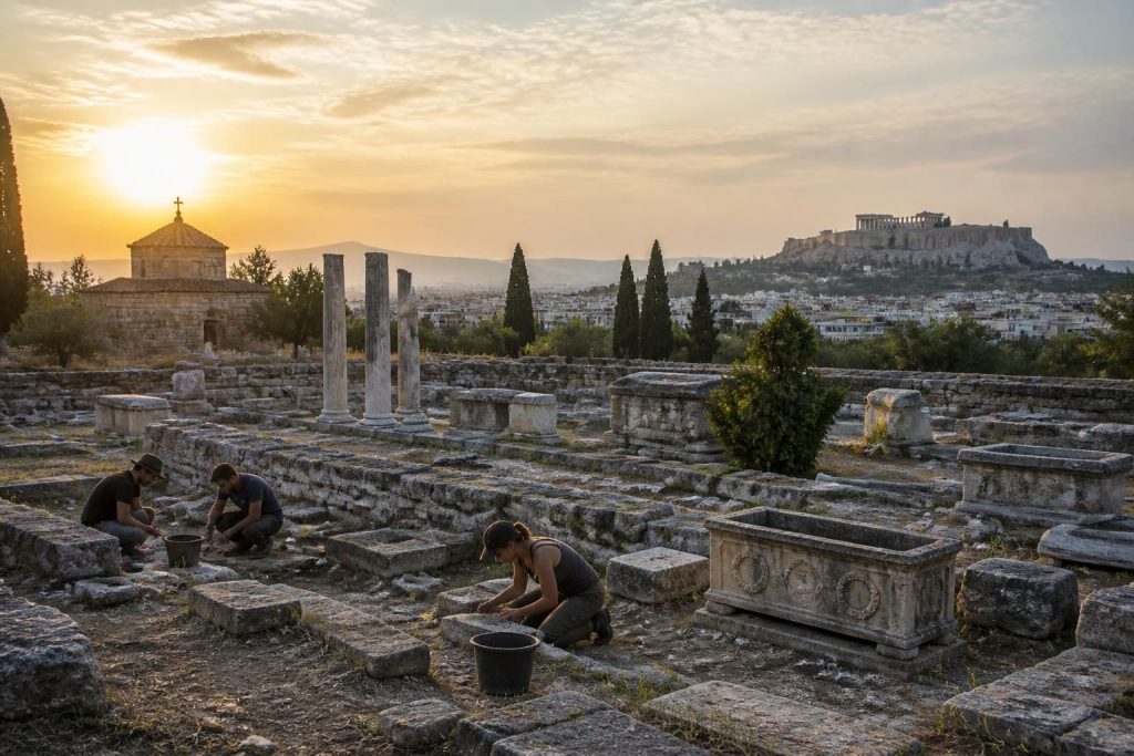 découvrez l'importance du site archéologique de kerameikos dans l'évolution politique, sociale et culturelle de la civilisation athénienne à travers les siècles.