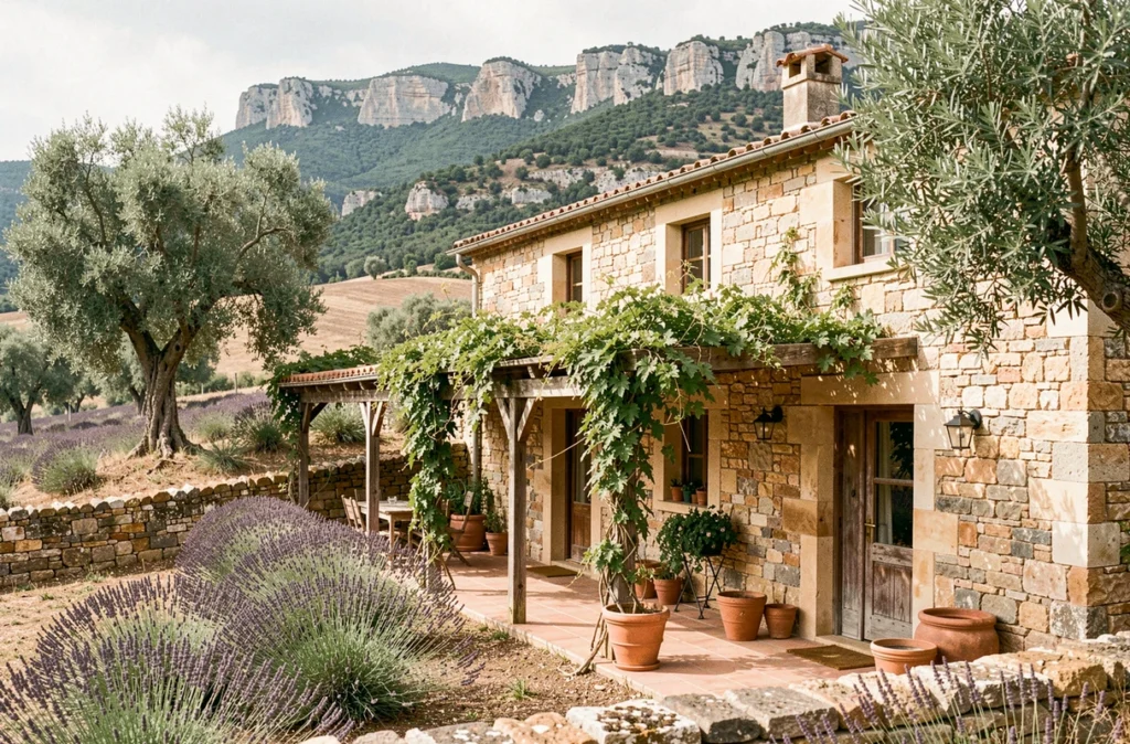 Hébergement insolite Terre de Baronnies, ferme en pierre au milieu des collines de lavande et des oliviers en Provence